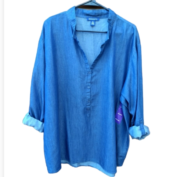 Bandolino Jean Look Top - Picture 1 of 5